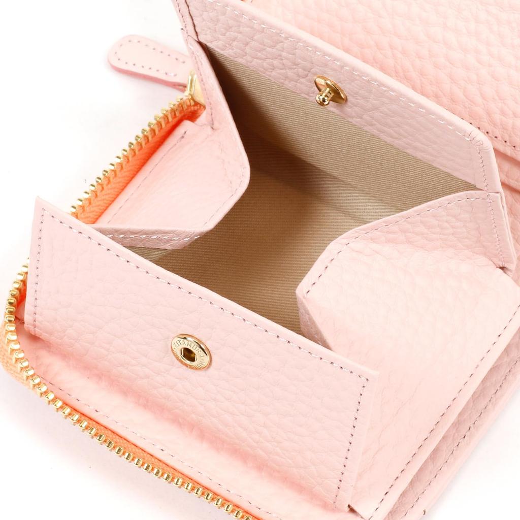 Portofel bifald cu combinație de culori PH0791 73421 [Kitamura] Somon/Portocaliu [Roz]