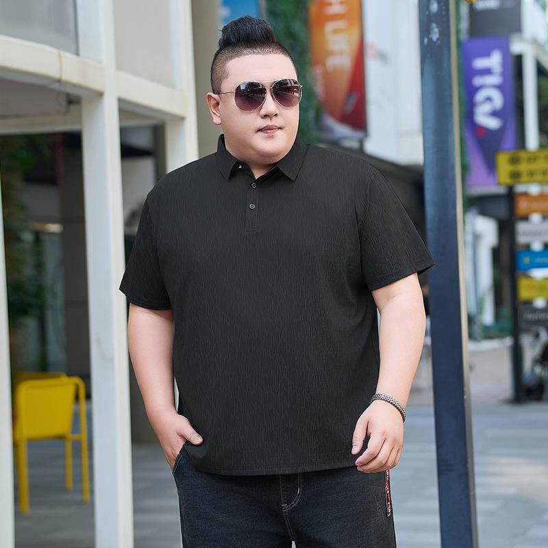 Großherren Übergröße Sommer Poloshirt - Locker Kurzarm Kragen Arbeitshemd
