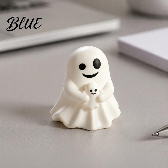 Cute Ghost Figurine Halloween Figurine Mini Cartoon Statue Little Spooky Small Vinyl Statue Desktop Ornament for Tiered Tray Home Table Decor Matte