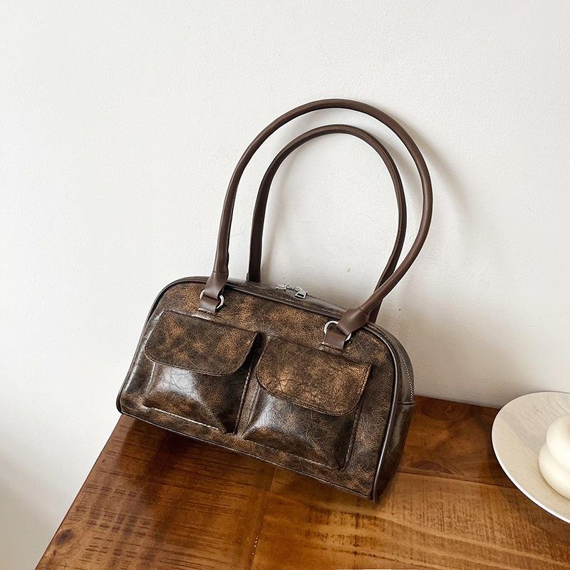 Large capacity simple retro underarm bag women's fashion popular simple handbag trendy shoulder bag