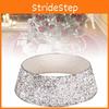 Elegant Silver White Sequin Christmas Tree Skirt Stunning Holiday Decoration Accessory