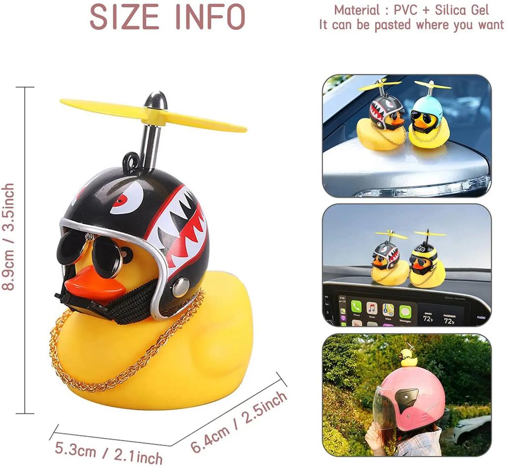 Motor Accessories Little Yellow Duck With Helmet For Bike Lights Auto Car Accessories Duck In The Car Car Interior Decoration Ca
