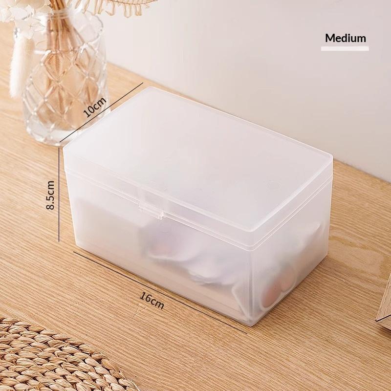 White & Transparent Desktop Storage Box Pos Collection Box Jewelry Container Id Card Organizer