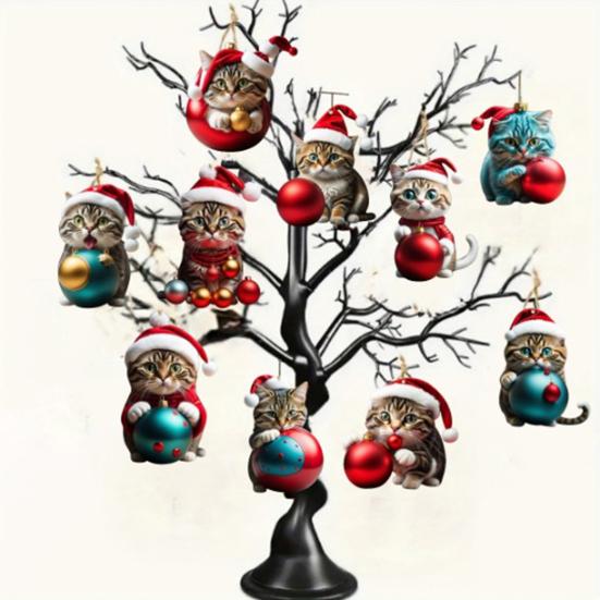 Christmas Horse Ornaments 2D Acrylic Vintage Horse Christmas Tree Hanging Decoration Western Theme Animal Ornaments for Xmas Tree Home Decor