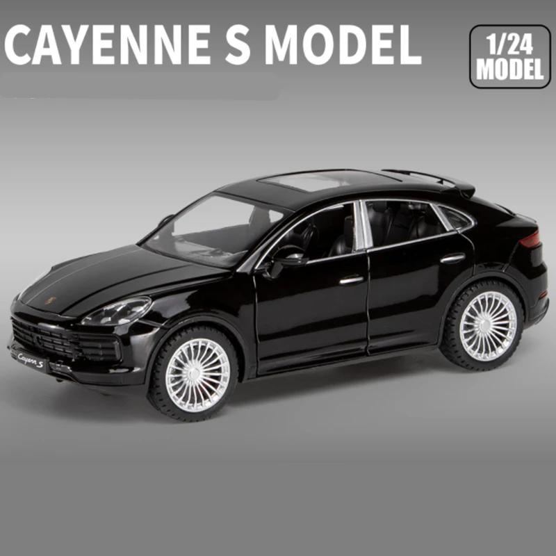1:24 Porsches Cayenne Turbo S Alloy Car Model Diecasts Metal Toy Vehicles Car Model Simulation Sound Light Collection Kids Gift