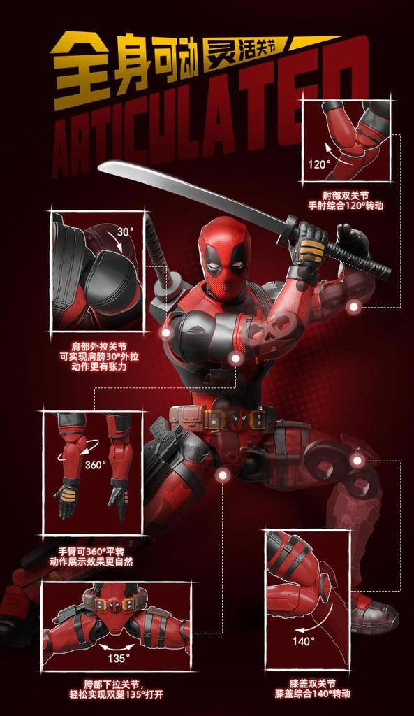 Blokees Marvel CC04 Deadpool ABS Resin Assembled Plastic Model