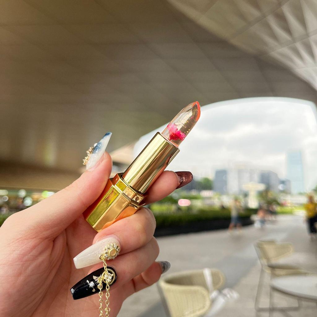 Color-Changing Flower Jelly Lipstick: Moisturizing, Long-Lasting, Non-Sticky, Non-Fading, Temperature-Adaptive Lip Balm, Safe for Pregnant Women.