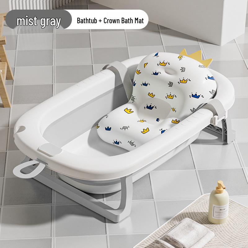 Foldable Baby Bathtub - Large, Sit or Lie for Kids, Newborn Bath Essentials for Home Use