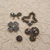 Antique Bronze Rhinestone Mickey & Butterfly Hair Clips