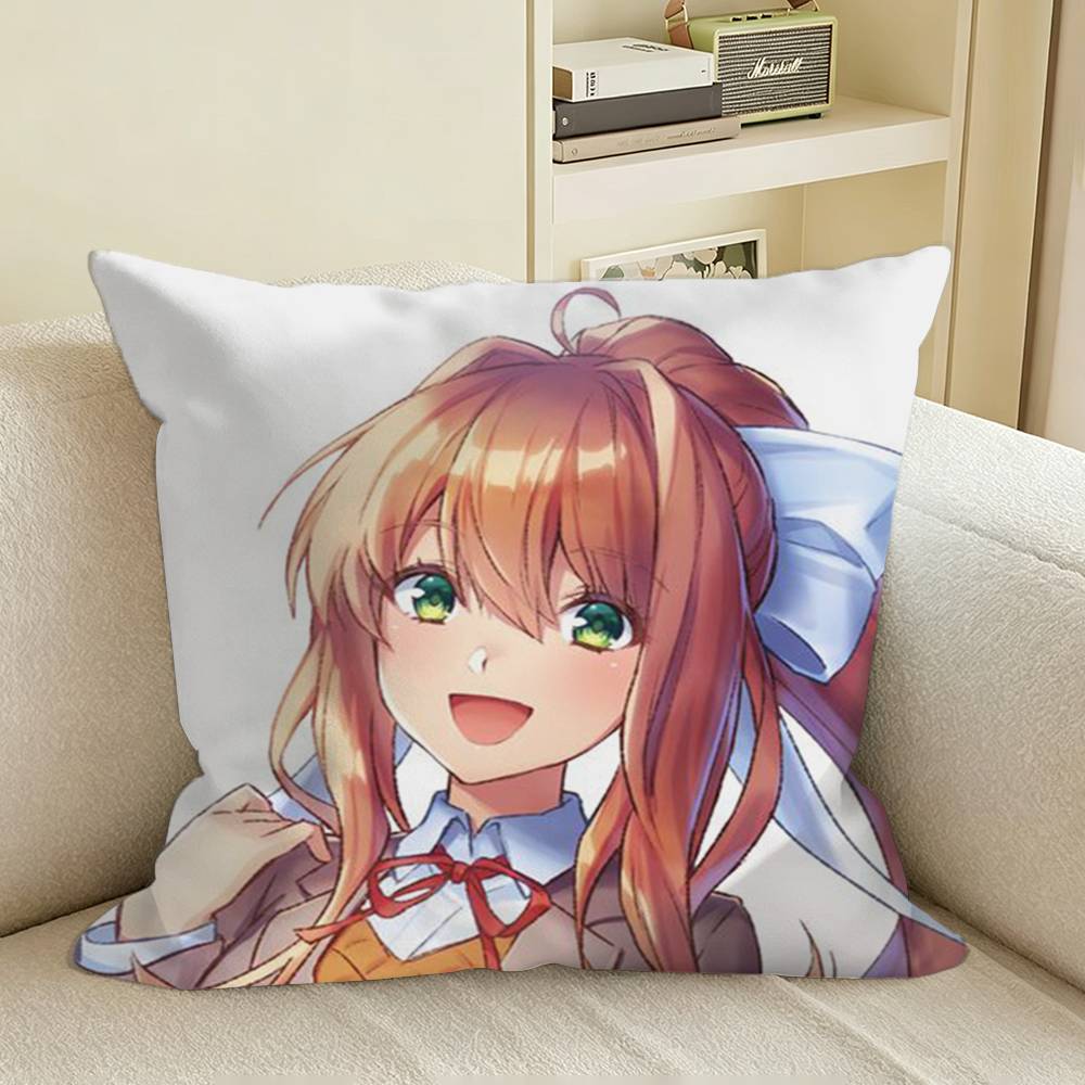 DDLC Game MMonikaChuu Square Sofa Pillow Cover Solid Color Living Room Home Decor Cushion Case