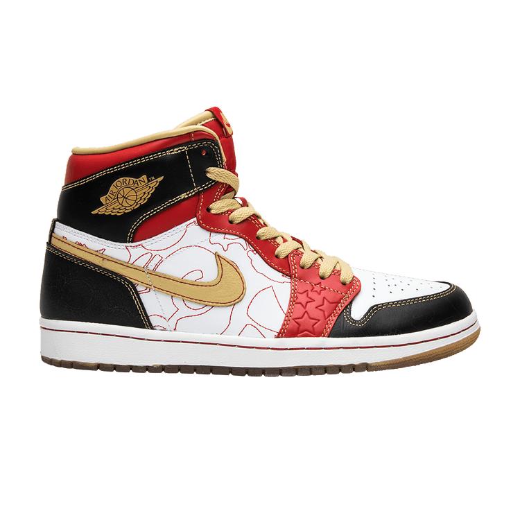 

Air Jordan 1 Retro High OG Ignite Shanghai Men Sneakers Black Gold-Dust-Sport-Red-White 555088-040