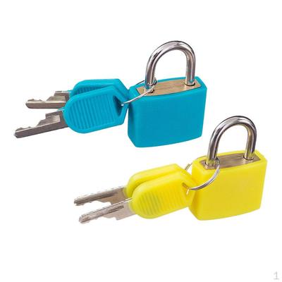 2 Pack Solid Brass Mini Padlock with Key Small Pad Lock Keyed Locks for Luggage Suitcase Backpacks