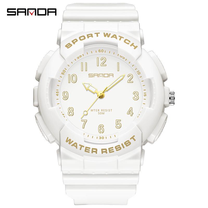 Sanda Cross-border Watches for Men, Women, and Teens - Fresh Style, Sporty Waterproof Electronic Quartz Watches, Fashionable for Students