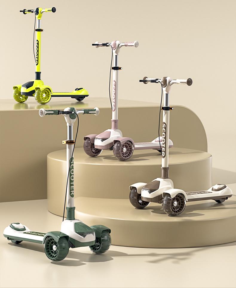 Flashing Three-Wheeled Foldable Kids Scooter for Teens