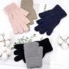 Winter Fingerless Gloves Mink Fur Knitted Gloves Sliding Screen Outdoors Cycling Solid Color Warmer Cold-proof Mittens for Men Women