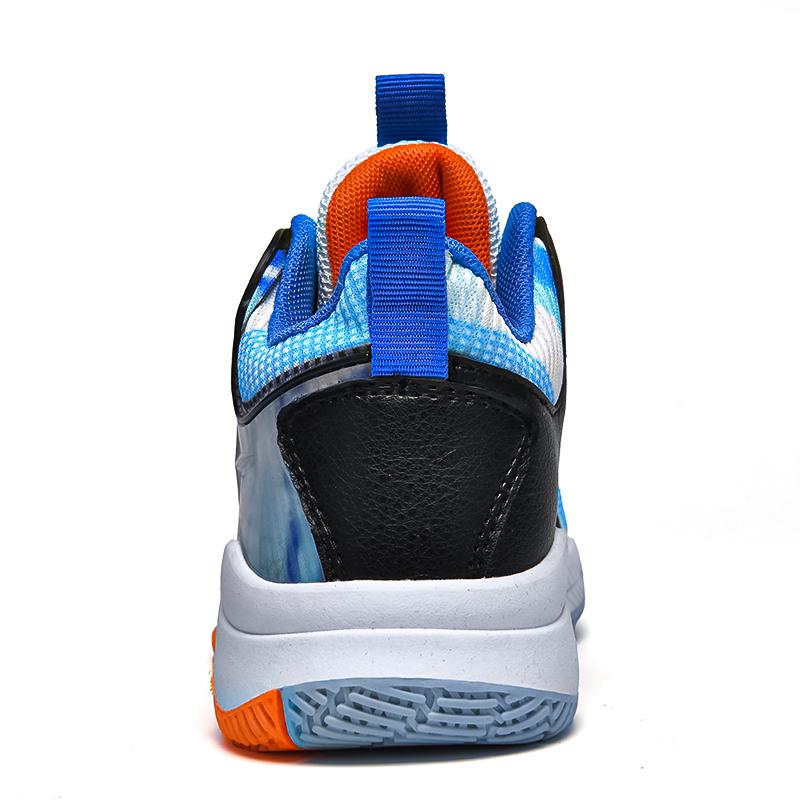 Fashion casual children's shoes Boys' blue ball shoes mesh surface breathable light student sports soft soled running shoes