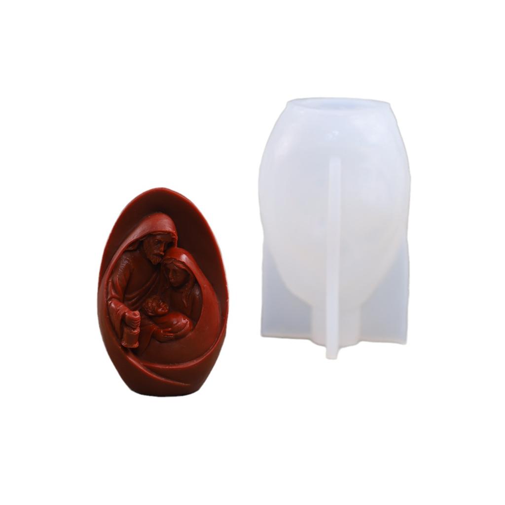 Jesus and The Virgin Family Silicone Candle Mold New Diy Aromatherapy Candle Making Supplies Home Decoration Plaster Resin Molds