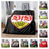 VfB Stuttgart Flannel Blanket, Soft Warm Throw with Football Club Logo Print, Cozy Bedding for Soccer Fans