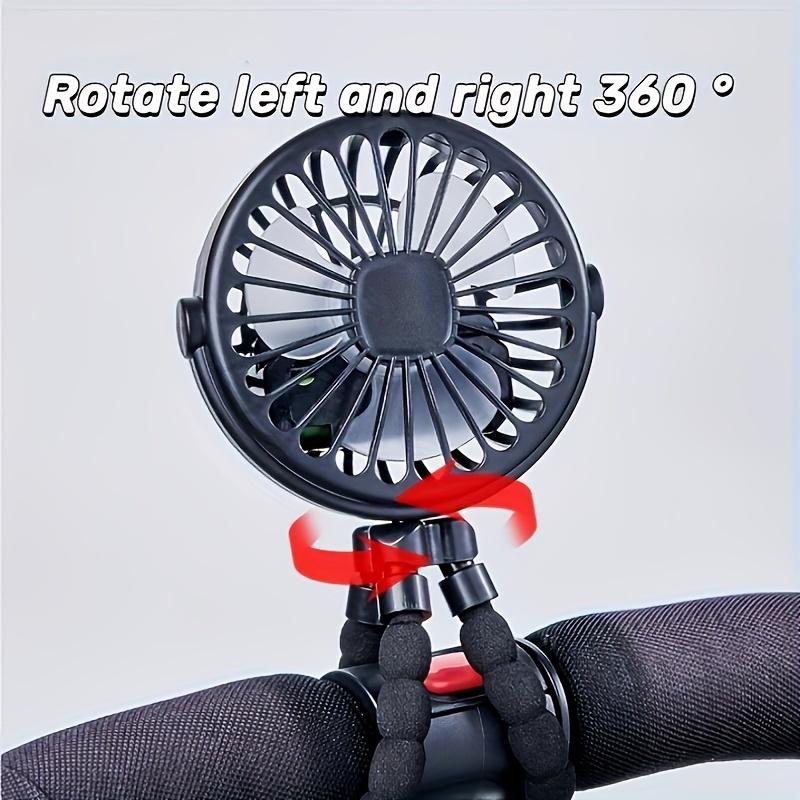 1pc Octopus Mini Fan with Flexible Tripod – USB Charged, Quiet & Adjustable 3-Speed, Soft Wind, Light Feature – Perfect for Gym, Cycling, Car, Desk
