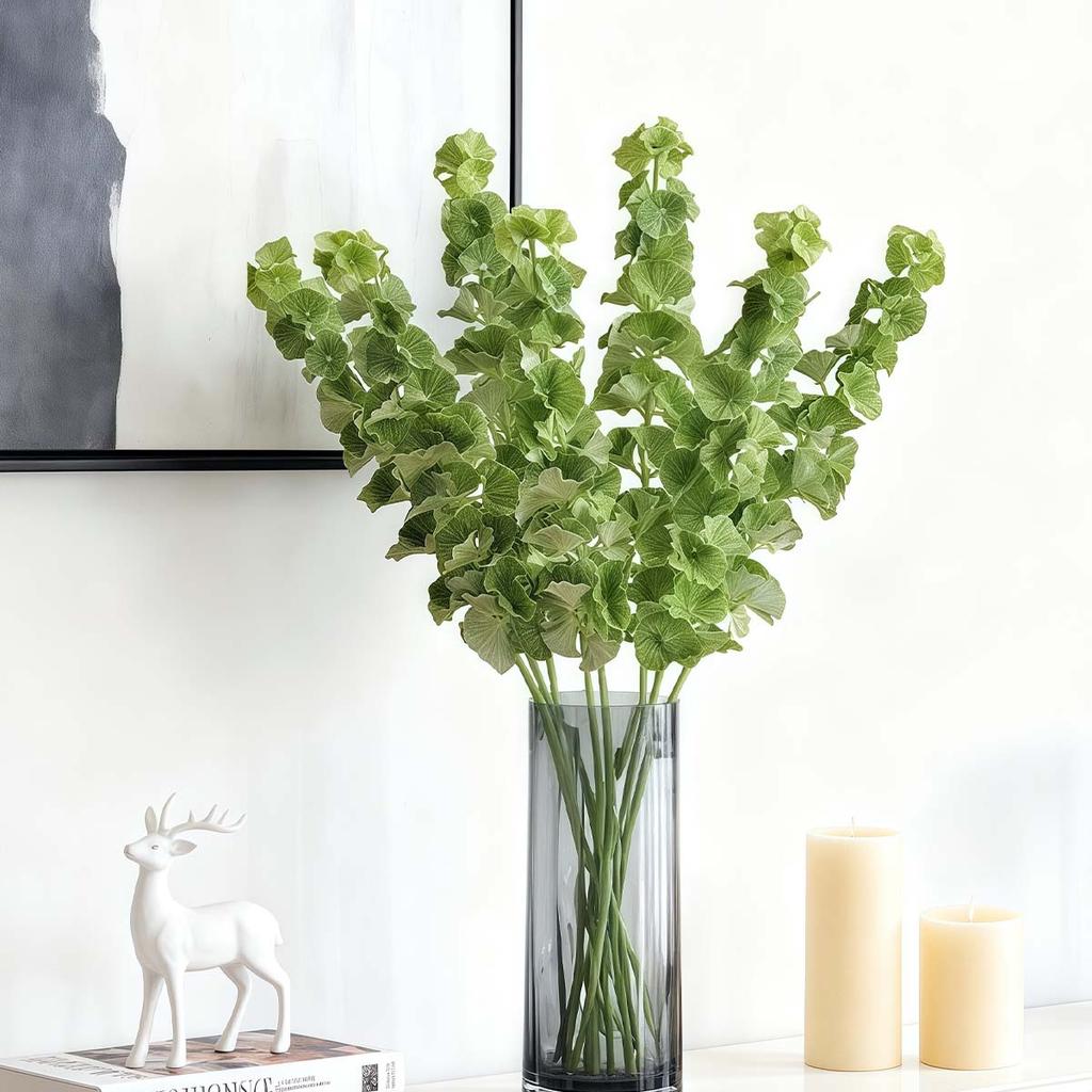 3PCS Simulated Shell Leaf Artificial Flower Bell Grass Flower Bells of Ireland Arrangement Home Office Arrangements Indoor Outdoor Decoration
