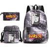 Large Capacity Schoolbag with Shoulder Strap; Student Three-piece Pencil Case Set