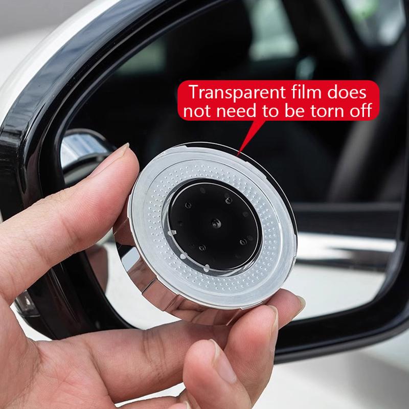 Car Small Round Mirrors Blind Spot Rear View Mirror Auxiliary Reversing Parking Convex Mirror 360 Degree Adjustable