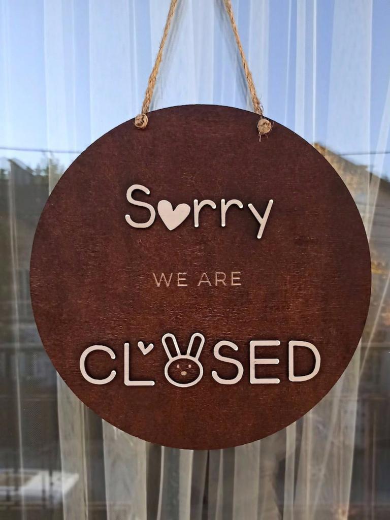 1 kus 3D oboustranné cedule otevřeno zavřeno pro podnikání, personalizovaná zakázková dřevěná cedule