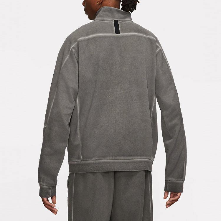 Nike Sportswear Embroidered Logo Knit Sport Jacket Men Jackets Grey DA7177-010