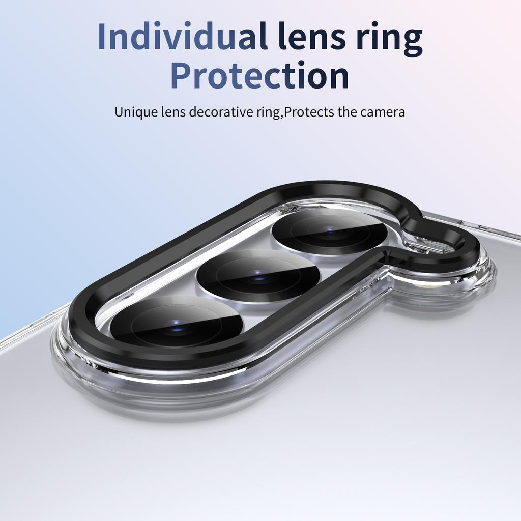 High Definition Transparent Z Fold6 Fold5 Protective Case For Samsung Galaxy Z Fold 6 5 4 5G With Glass Film Alloy Bracket Cover