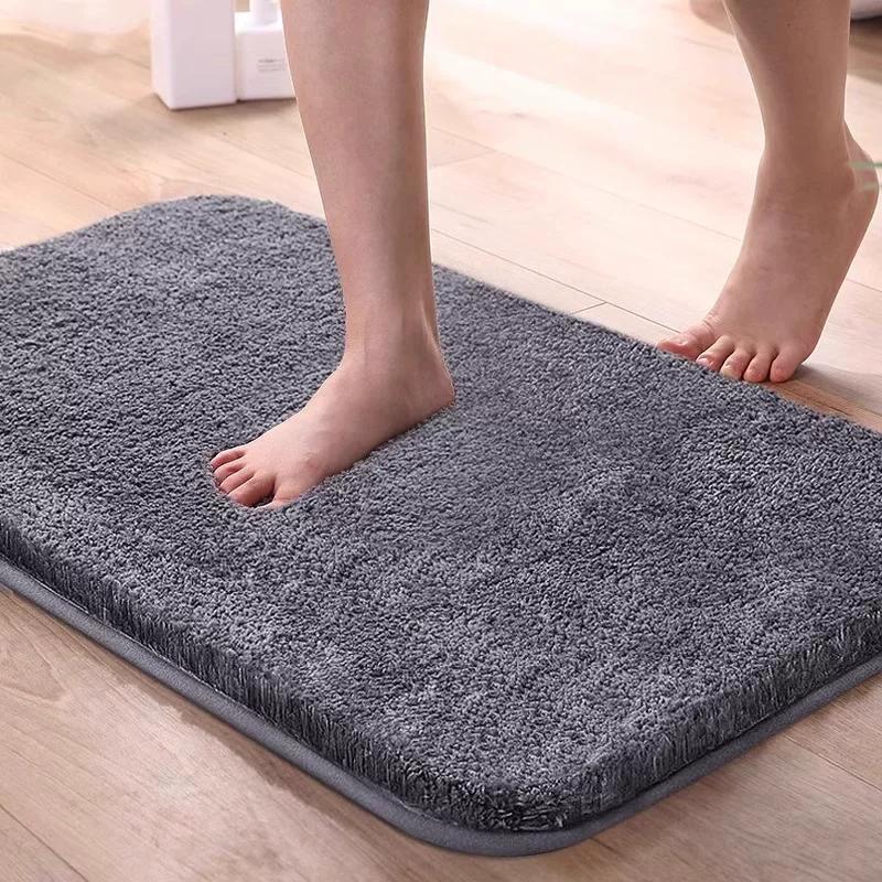 Japanese-Style Bathroom Floor Mat, Absorbent Door Mat, Quick-Dry Foot Mat, Non-Slip Toilet Carpet, Restroom Mat