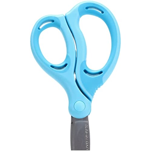 KOKUYO Scissors for Children Right Hand Aero Fit Sakusa Glueless Blade Blue Hasa-P270B