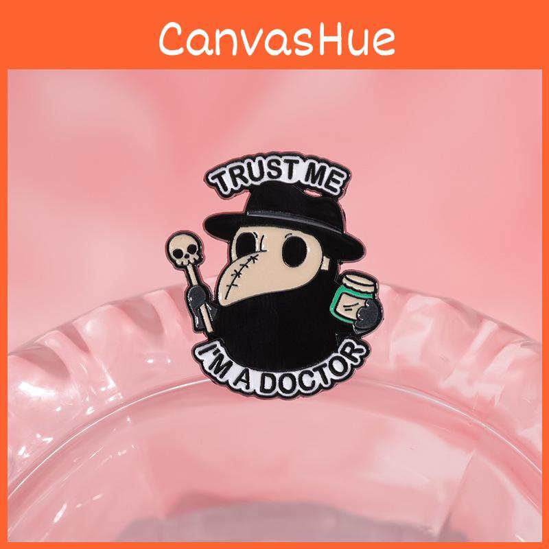 Stylish Alloy Cartoon Character Brooch Doctor Mask Inspired Badge For Fashion Enthusiasts