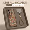 Colorful Rose Flower Pattern Lanyard Phone Case For Samsung Galaxy S25 S24 FE S26 S24 S22 Ultra S23 Plus S25 Edge TPU Soft Cover
