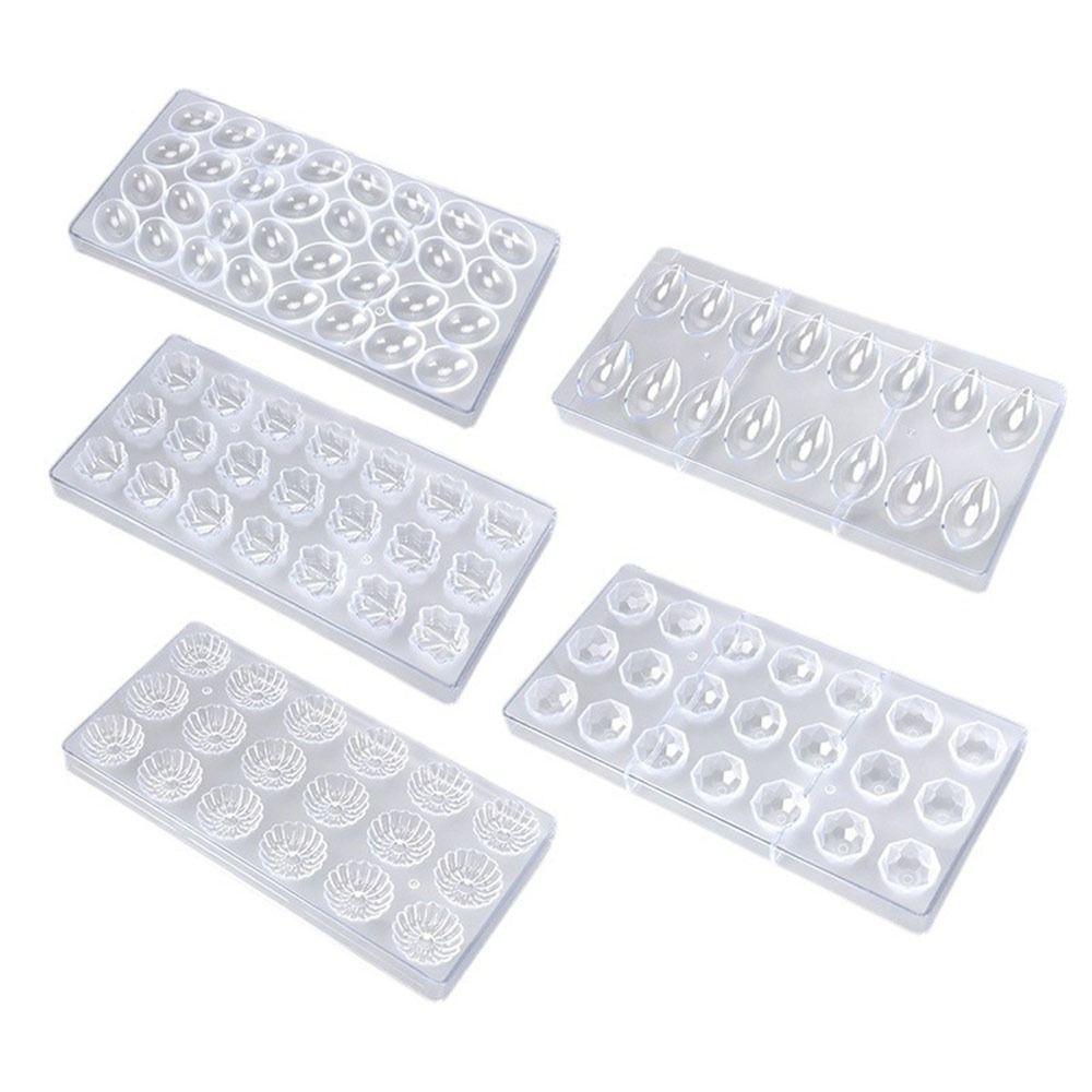 Easy Clean Polycarbonate Chocolate Mold Clear Durable Confectionery Mould Reusable Baking Baking Tool Kitchen Supplis