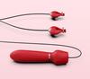 Heart-Shaped Nipple Clamps & Rose Vibrator Massager: Insertable Breast Stimulator & Masturbator Adult Toy