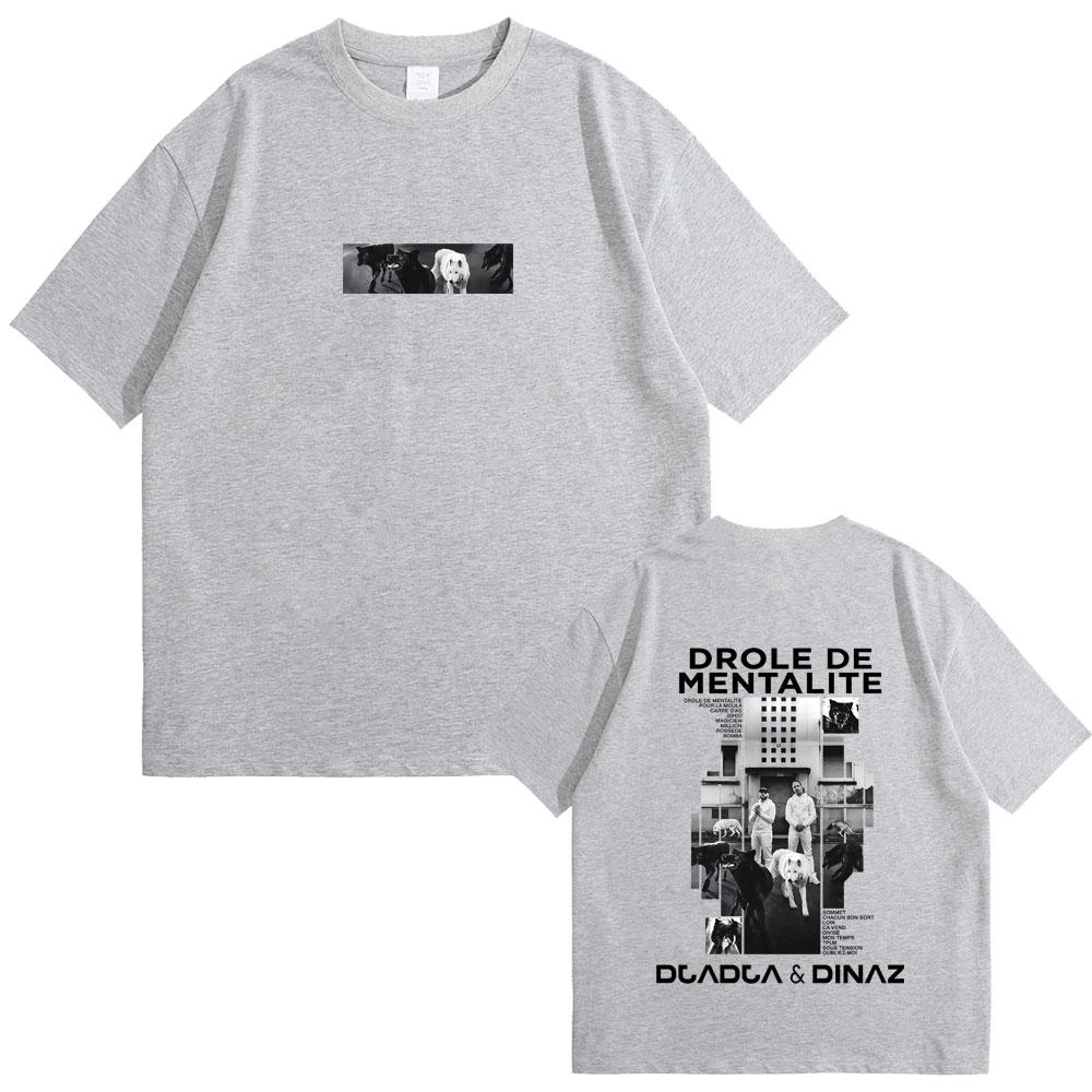 Rapper Djadja Dinaz Drôle De Mentalité Album Tshirt Men Women Fashion Oversized T Shirts Man Vintage Casual Soft Cotton Tees