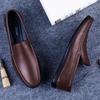 Fashion Genuine Leather Men's Loafers Handmade Slip on Flats Leisure Walk Male Casual Shoes Business Moccasins Versatile Driving Shoes