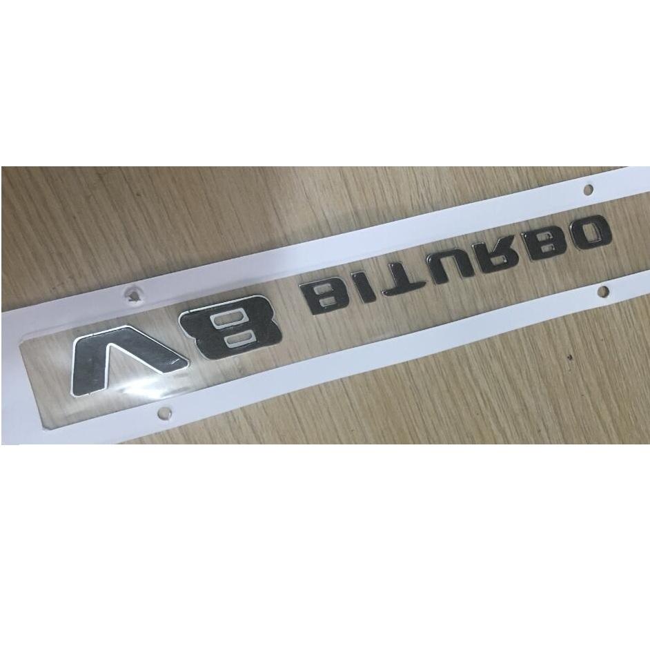 1 Pair Chrome Black Red Fender Letters V8 BITURBO 4MATIC+ Emblems For Mercedes Benz E63 C63 CLS63 GLS63 S63 GLE63 GLC63 S AMG