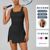 Womens Sleeveless Slim Fit Skirt Dress With Built-in Shorts Tennis Yoga Running Fitness Sportwear