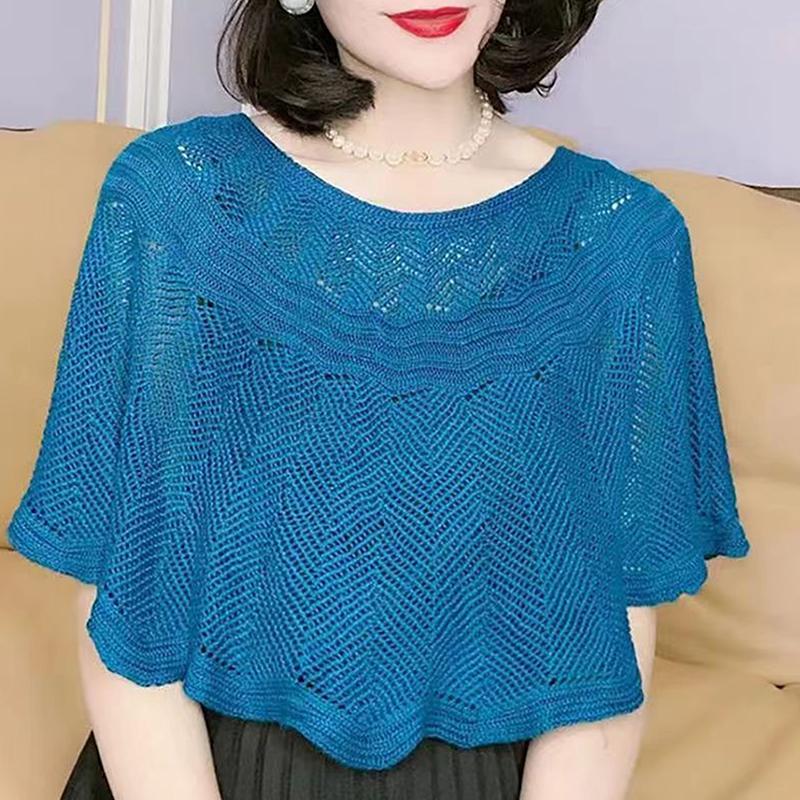 Dámský pletený dutý bavlněný šál Šátek Halenka Letní Podzimní Elegantní Dámský Ochranný proti slunci Plášť Plášť