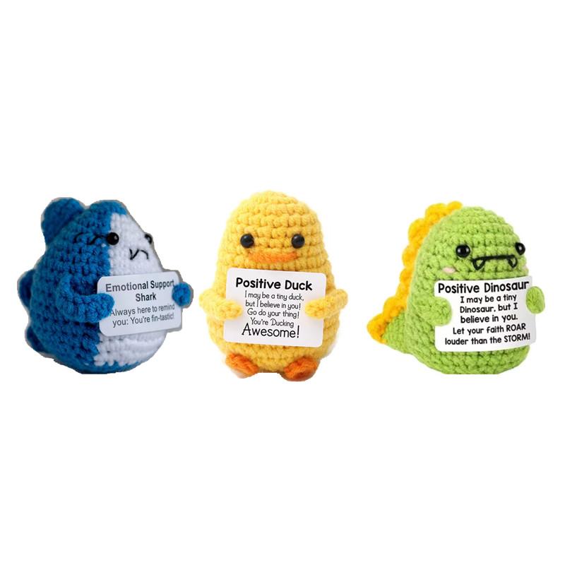Positive Energy Potato Hug Pocket Mini Handmade Plush Wool Knitting Doll With Card Funny Birthday Gift Home Room Decoration