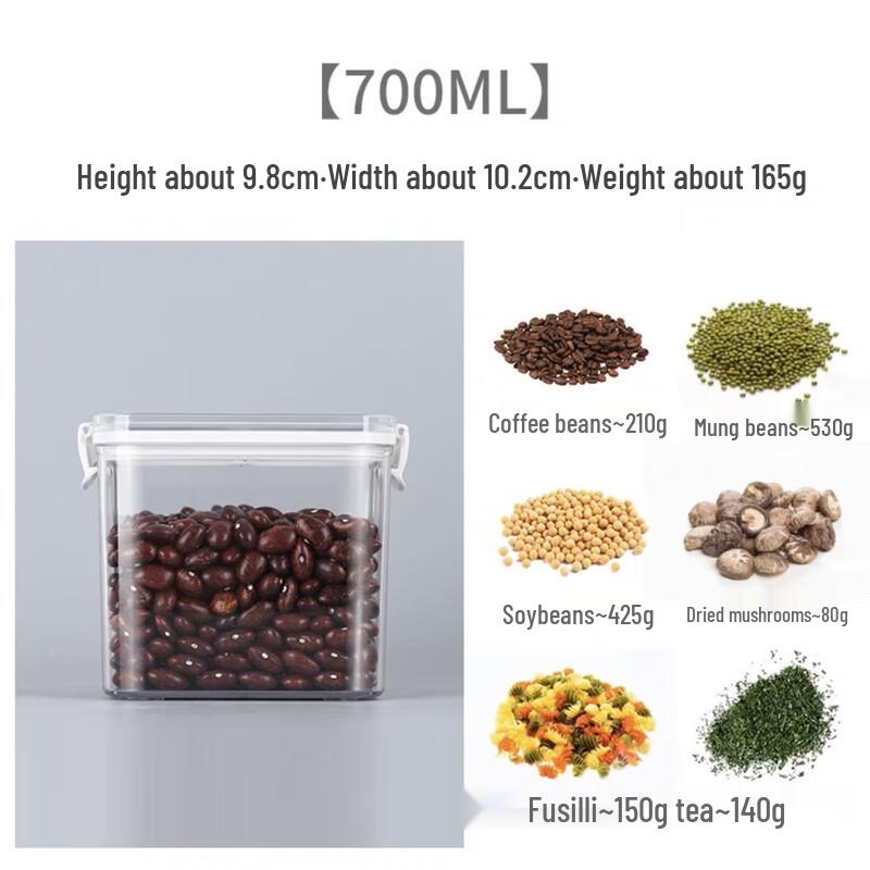 Transparent Square Airtight Plastic Food Storage Container