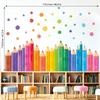 DECOWALL Extra Large Colored Pen Wall Giant Rainbow Crayon Kids Playroom Removable DIY Infant Gift Stickers, Border, Room, Kindergarten, Preschool,