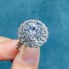 5 Carat Simulated Moissanite Open Ring for Women - 8 Hearts & Arrows, PT950 Plated, Trending Design