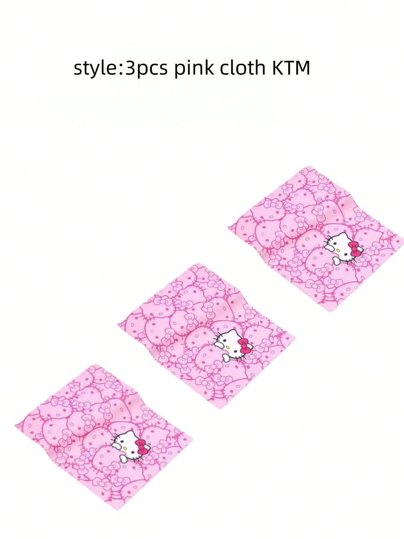 

1/2/3pcs Hello Kittys glasses case and cloth Pink cat head design Soft microfiber Used to clean and put glasses, mobile phones
