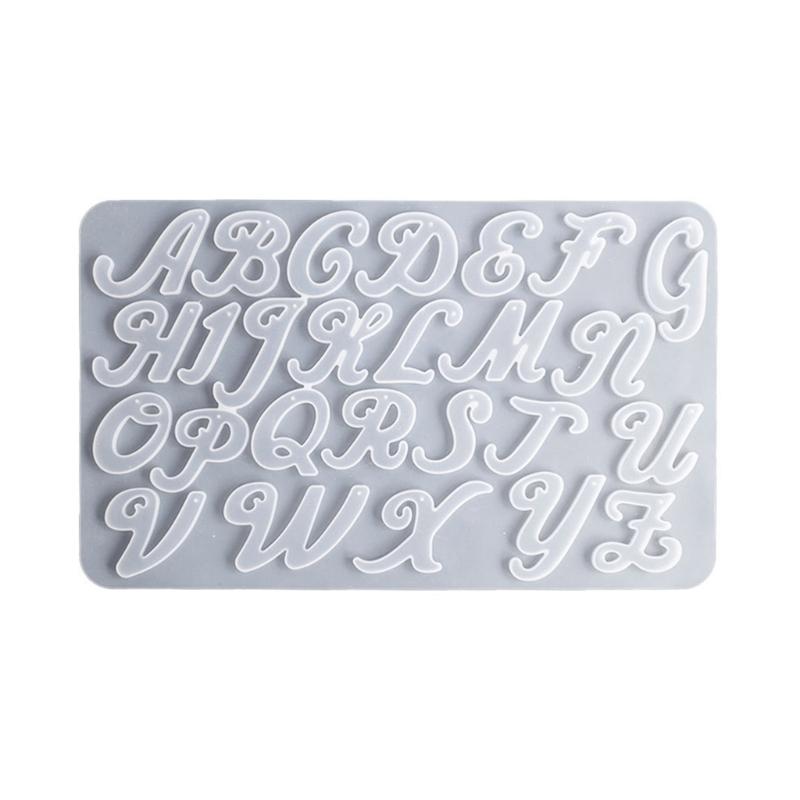 Fashion Reversed Alphabet Mold for Resin Letter Keychain Molds with Hole Epoxy Molds for Keychain Jewelry Making DIY