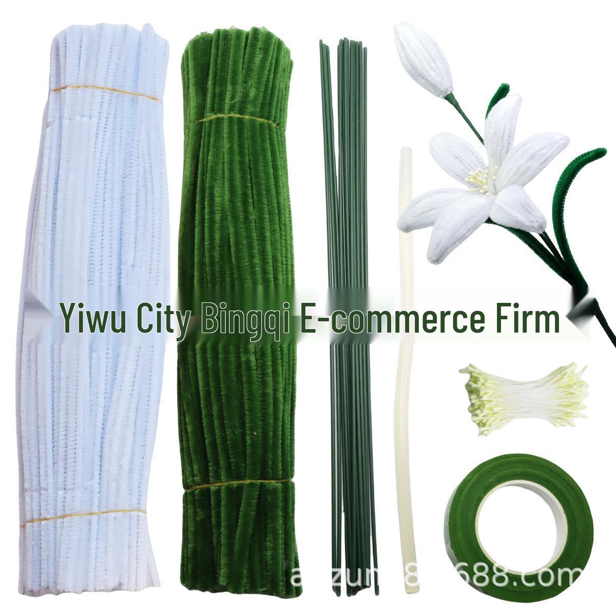 DIY Lily Twist Stick Bouquet Kit: Handmade Chenille Stem Simulation Flowers
