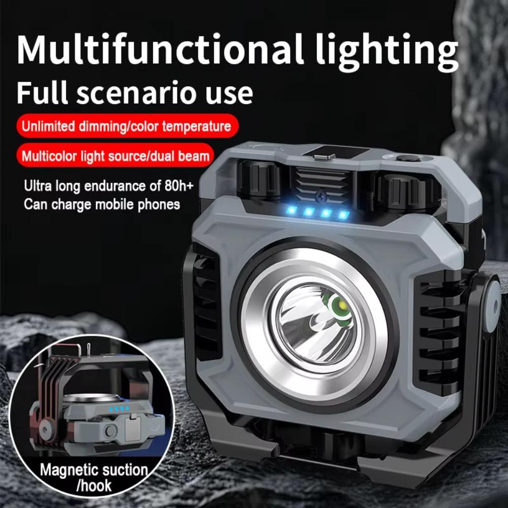 5000mAh Battery Mini Magnetic Working Light Waterproof Stepless Dimming COB Flashlight Rechargeable Strong LED