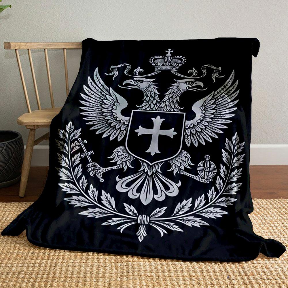 Regal Double-Headed Eagle Emblem print blanket soft and cozy perfect for the living room bed sofa or a nap,gift