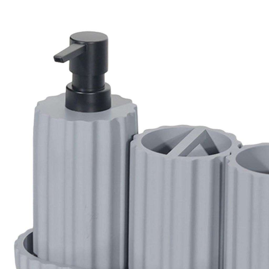 4x Bathroom Accessories Decorative Housewarming Gift Modern Soap Dispenser Toothbrush Holder for Vanity Bathroom Countertop